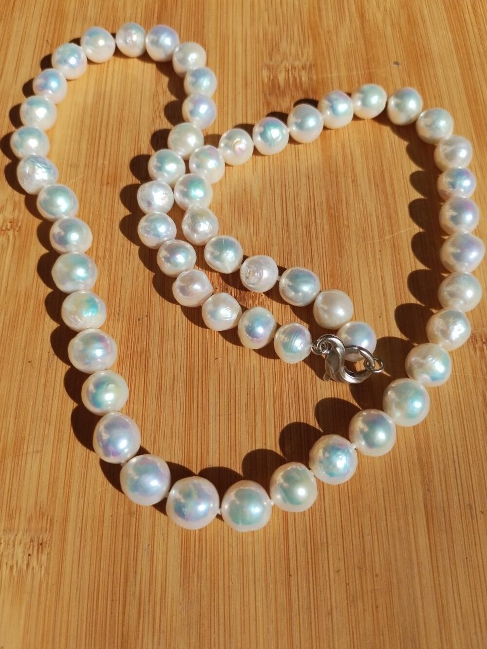 Honora White Ming Freshwater Pearl necklace 30 inches long 925 Sterling Silver